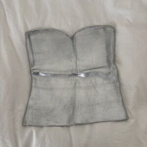 Zara Silver Strapless Top